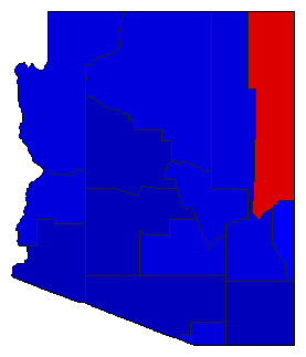 1998 Arizona County Map of General Election Results for Governor