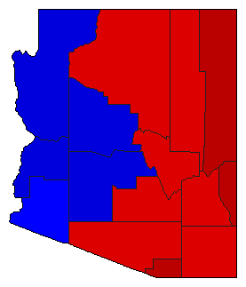 1998 Arizona County Map of General Election Results for Attorney General