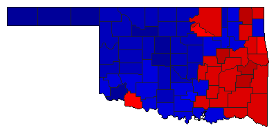 1998 Oklahoma County Map of General Election Results for Governor