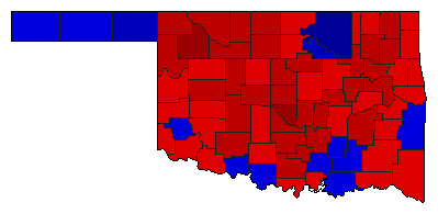 1998 Oklahoma County Map of Democratic Primary Election Results for Governor