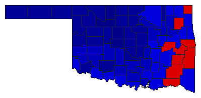 1998 Oklahoma County Map of General Election Results for Lt. Governor