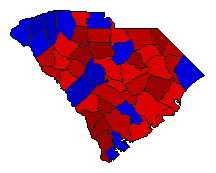 1998 South Carolina County Map of General Election Results for Comptroller General