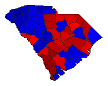 1998 South Carolina County Map of General Election Results for Lt. Governor