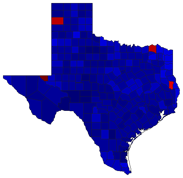 1998 Texas County Map of Republican Primary Election Results for Agriculture Commissioner