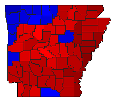 1998 Arkansas County Map of General Election Results for Senator