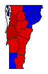 1998 Vermont County Map of General Election Results for Governor