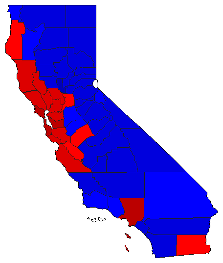 1998 California County Map of General Election Results for Attorney General