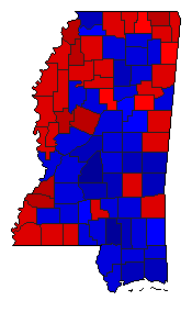 1999 Mississippi County Map of General Election Results for State Auditor