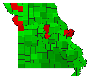 1999 Missouri County Map of Special Election Results for Initiative
