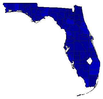 2000 Florida County Map of Republican Primary Election Results for President