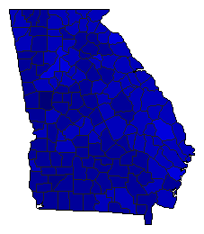 2000 Georgia County Map of Republican Primary Election Results for President