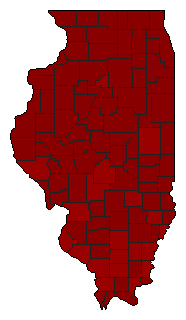 2000 Illinois County Map of Democratic Primary Election Results for President