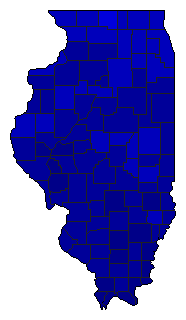 2000 Illinois County Map of Republican Primary Election Results for President