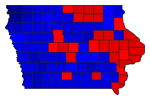 2000 Iowa County Map of General Election Results for President