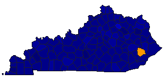 2000 Kentucky County Map of Republican Primary Election Results for President