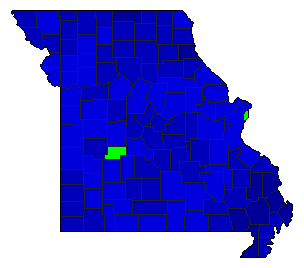 2000 Missouri County Map of Republican Primary Election Results for President