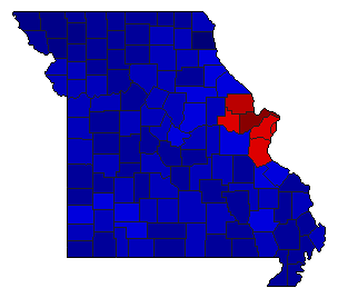 2000 Missouri County Map of Republican Primary Election Results for Lt. Governor