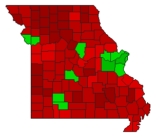 2000 Missouri County Map of General Election Results for Initiative