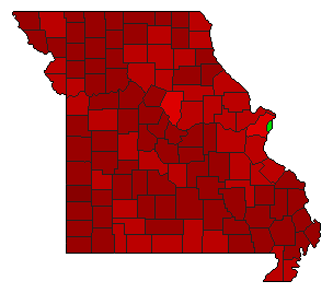 2000 Missouri County Map of General Election Results for Initiative