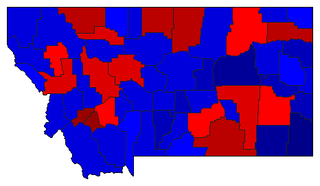 2000 Montana County Map of General Election Results for State Auditor