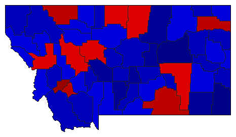 2000 Montana County Map of General Election Results for Governor