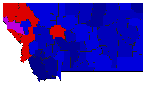 2000 Montana County Map of Republican Primary Election Results for Governor