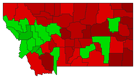 2000 Montana County Map of General Election Results for Initiative