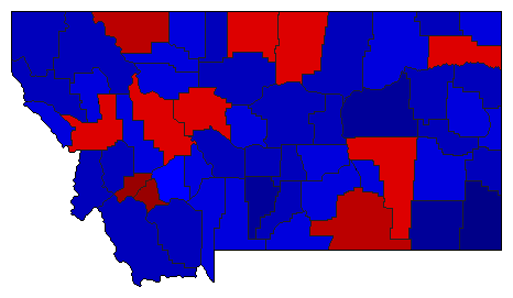 2000 Montana County Map of General Election Results for Secretary of State