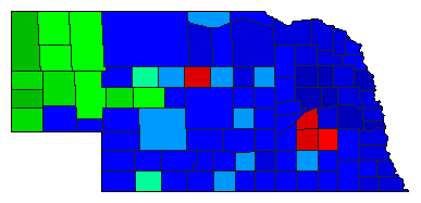 2000 Nebraska County Map of Republican Primary Election Results for Senator