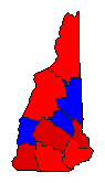 2000 New Hampshire County Map of General Election Results for Governor