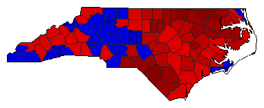 2000 North Carolina County Map of General Election Results for Insurance Commissioner