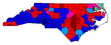 2000 North Carolina County Map of Republican Primary Election Results for Governor