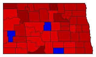 2000 North Dakota County Map of General Election Results for Senator