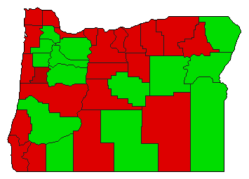 2000 Oregon County Map of General Election Results for Initiative