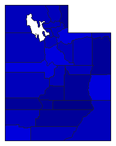 2000 Utah County Map of Republican Primary Election Results for President