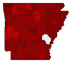 2000 Arkansas County Map of Democratic Primary Election Results for President