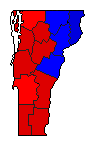 2000 Vermont County Map of General Election Results for President