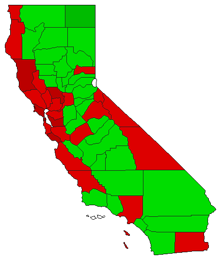 2000 California County Map of General Election Results for Initiative