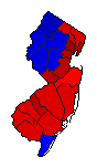 2001 New Jersey County Map of General Election Results for Governor