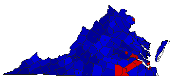 2001 Virginia County Map of General Election Results for Attorney General