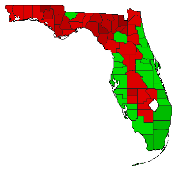 2002 Florida County Map of General Election Results for Initiative