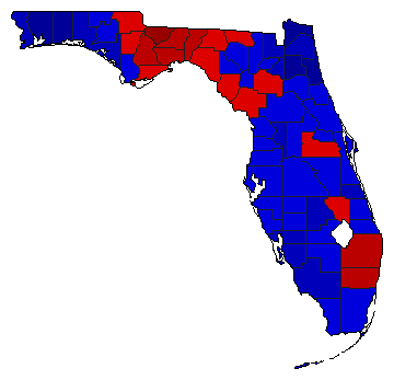 2002 Florida County Map of General Election Results for Attorney General