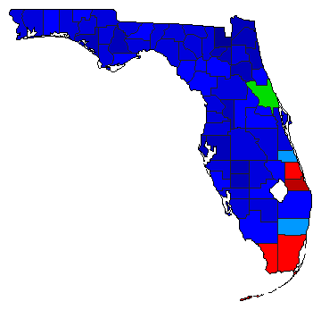 2002 Florida County Map of Republican Primary Election Results for Attorney General
