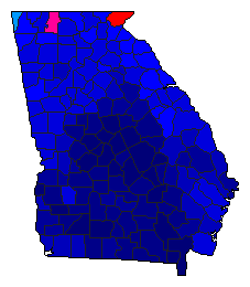 2002 Georgia County Map of Republican Primary Election Results for Senator