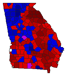 2002 Georgia County Map of Republican Runoff Election Results for Lt. Governor