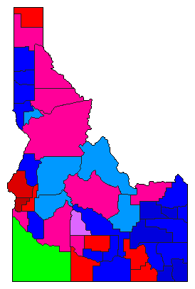 2002 Idaho County Map of Republican Primary Election Results for Controller