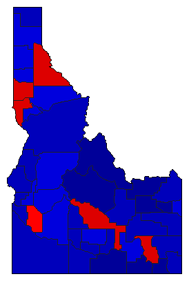 2002 Idaho County Map of General Election Results for Governor