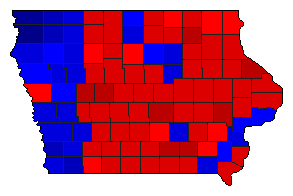 2002 Iowa County Map of General Election Results for Secretary of State