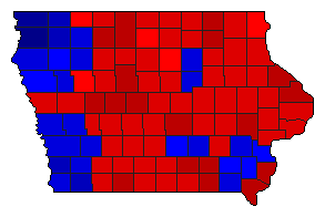 2002 Iowa County Map of General Election Results for State Treasurer