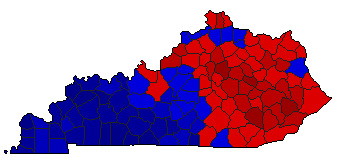 2002 Kentucky County Map of Democratic Primary Election Results for Senator